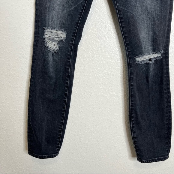 Madewell Jeans Womens Size 25 High Riser Skinny Distressed Washed Black 27”  A - Picture 3 of 11